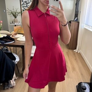 TravisMathew Movement SL Zip Dress 2.0 | XS | Raspberry Red | New With Tags